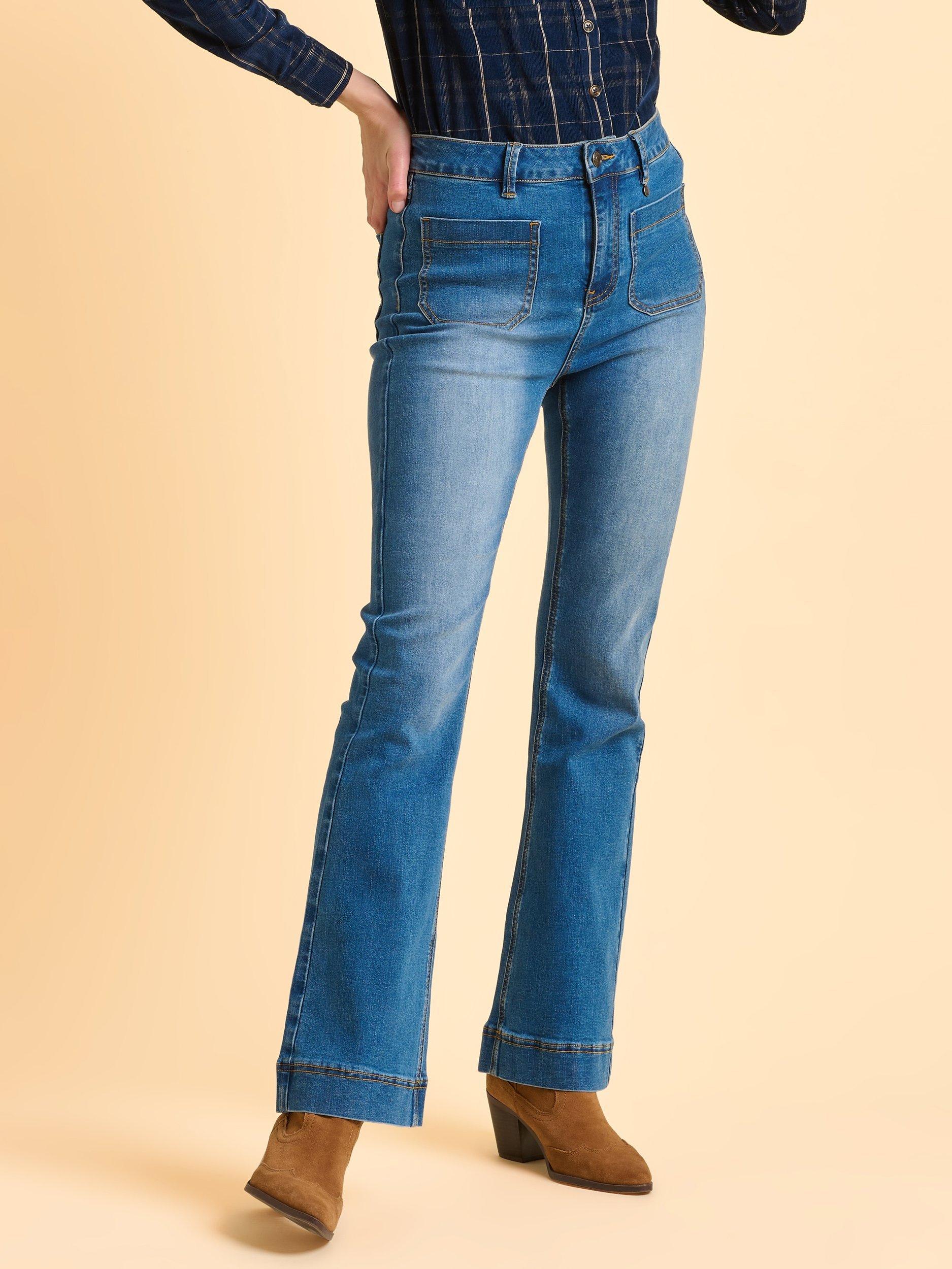 Product image 5 of 6, which shows Brakeburn Lumi Bootcut Jeans, Blue, 8