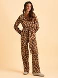 Brakeburn Selenna Abstract Animal Print Jumpsuit, Brown