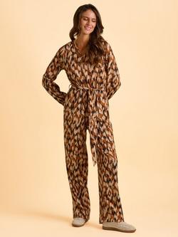 Brakeburn Selenna Abstract Animal Print Jumpsuit, Brown, Brown
