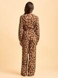 Brakeburn Selenna Abstract Animal Print Jumpsuit, Brown