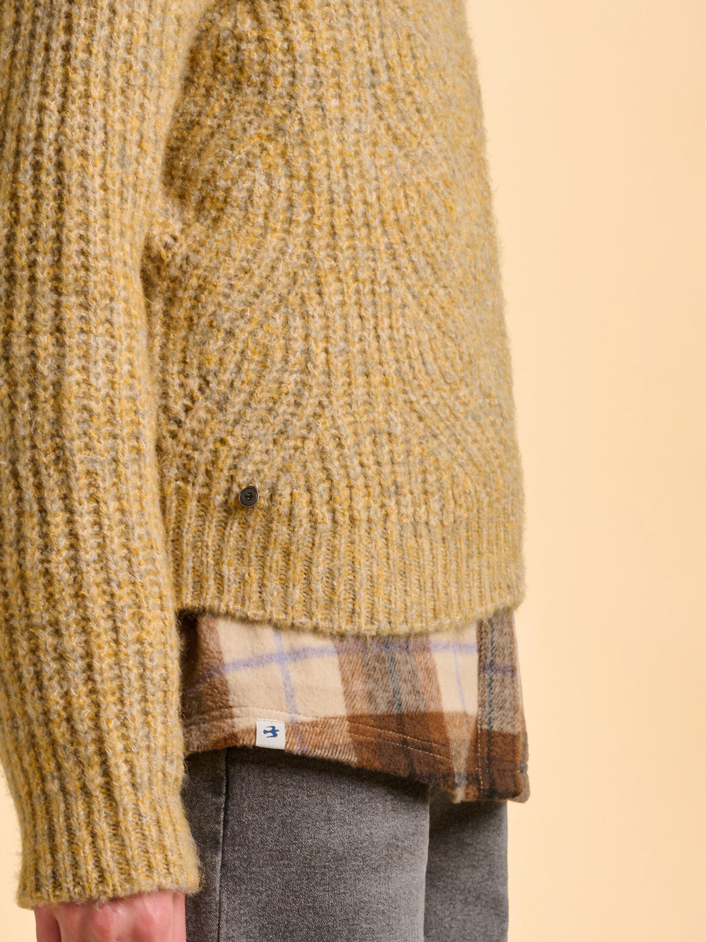 Product image 6 of 7, which shows Brakeburn Ember Breathable Relaxed Knitted Jumper, Yellow, 8