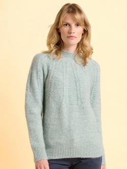 Brakeburn Mist Long Sleeve High Neck Jumper, Blue