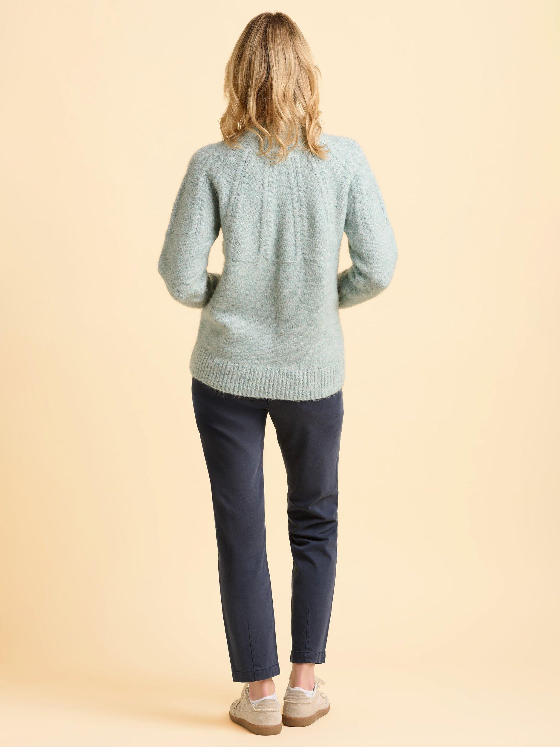 Product image 2 of 6, which shows Brakeburn Mist Long Sleeve High Neck Jumper, Blue, 8