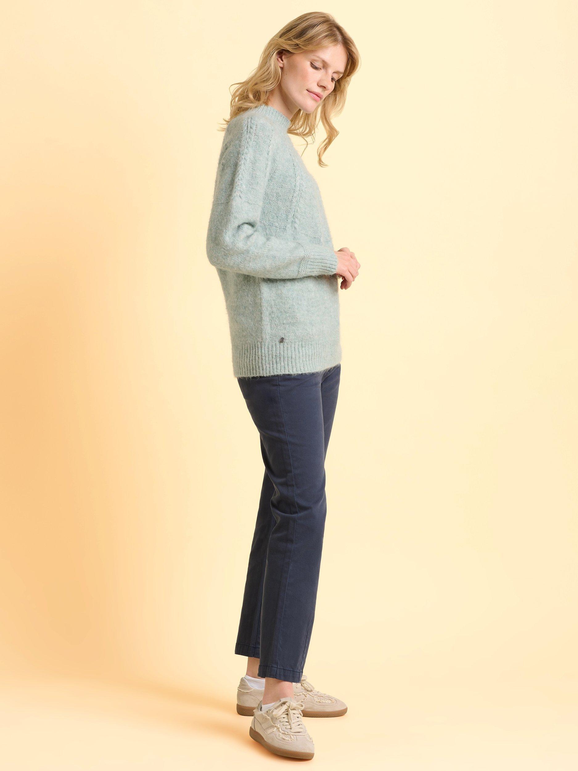 Product image 3 of 6, which shows Brakeburn Mist Long Sleeve High Neck Jumper, Blue, 8