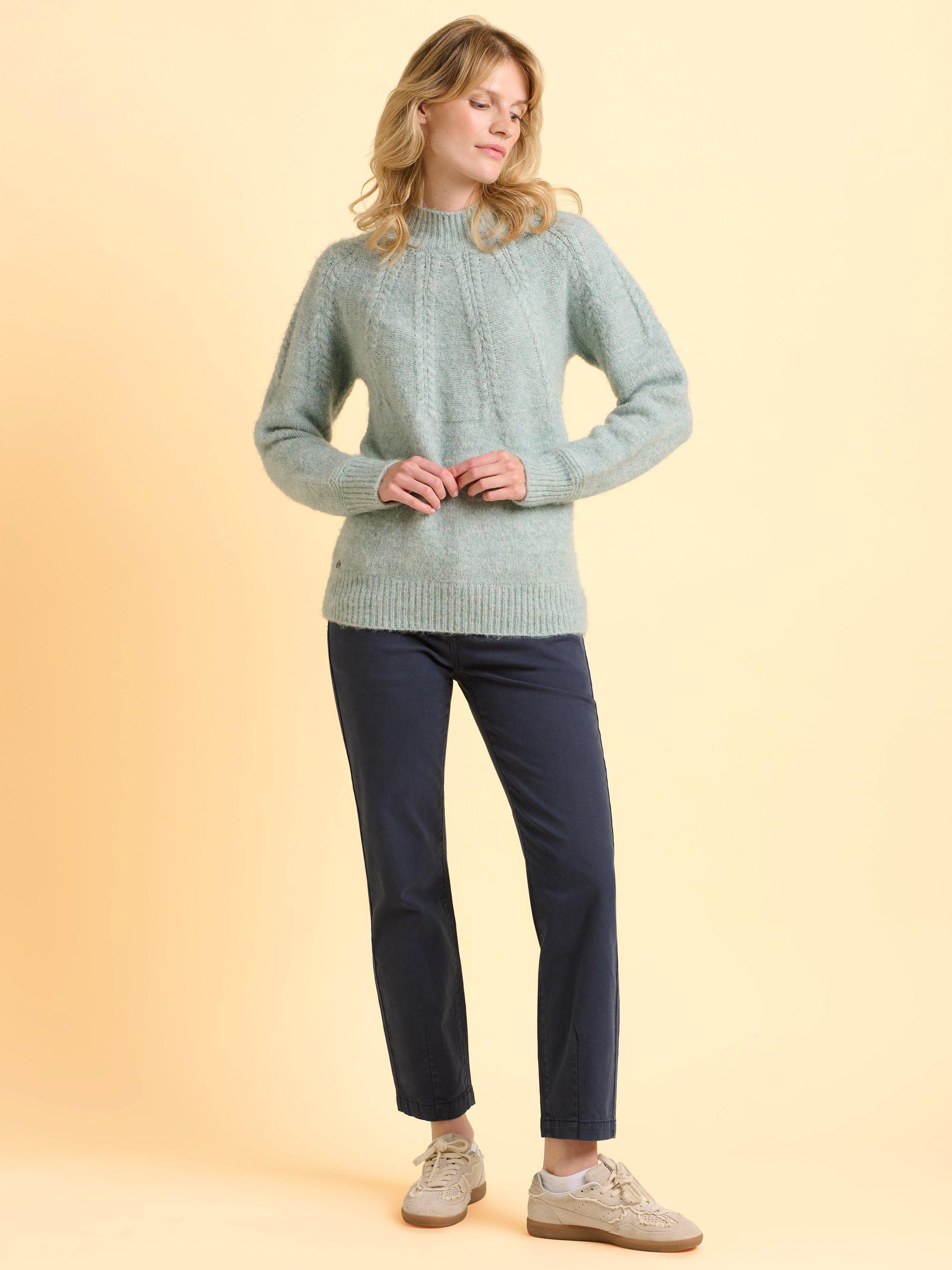 Product image 6 of 6, which shows Brakeburn Mist Long Sleeve High Neck Jumper, Blue, 8