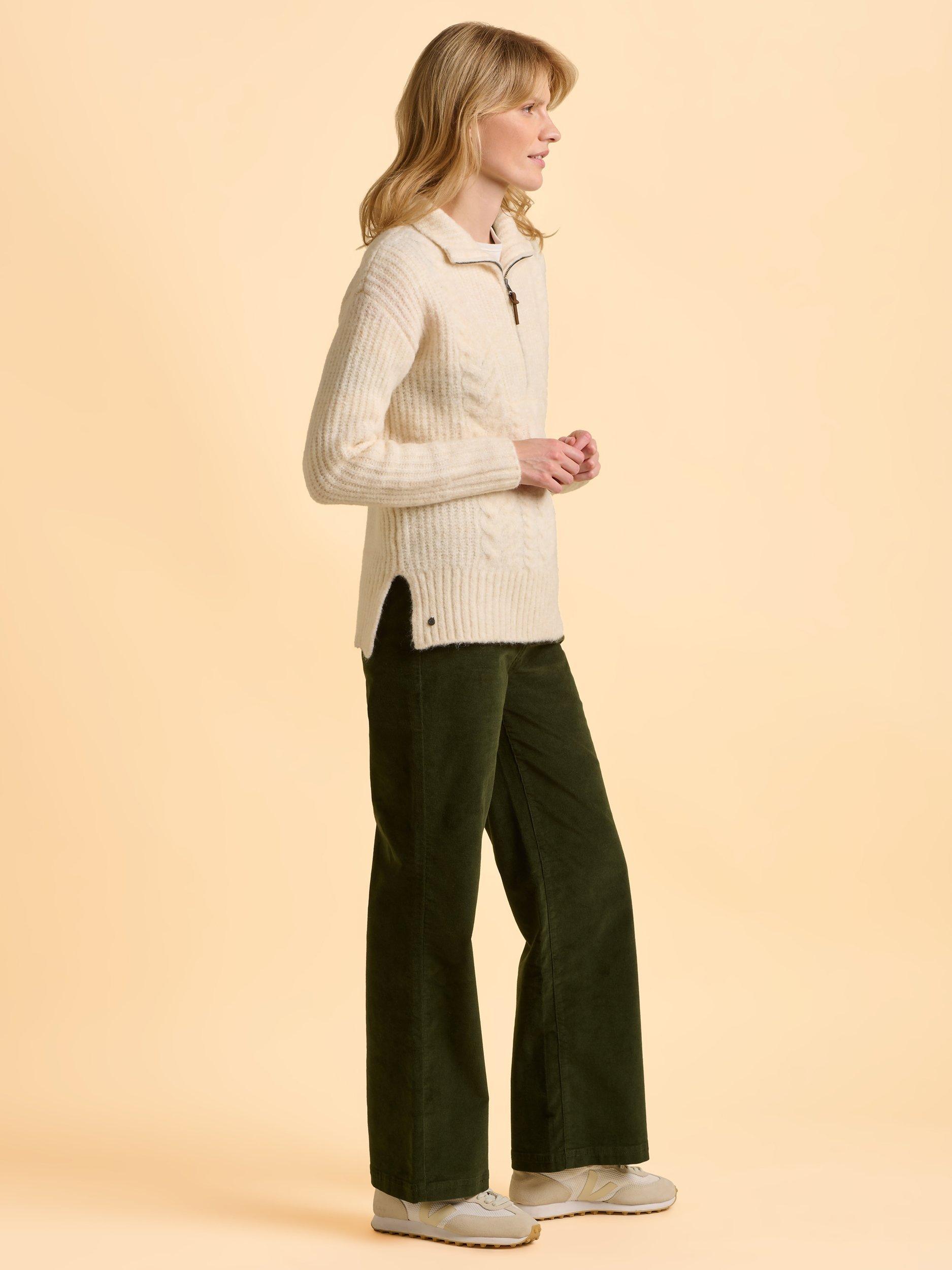 Product image 3 of 6, which shows Brakeburn Untamed 1/4 Zip Jumper, Cream, 8