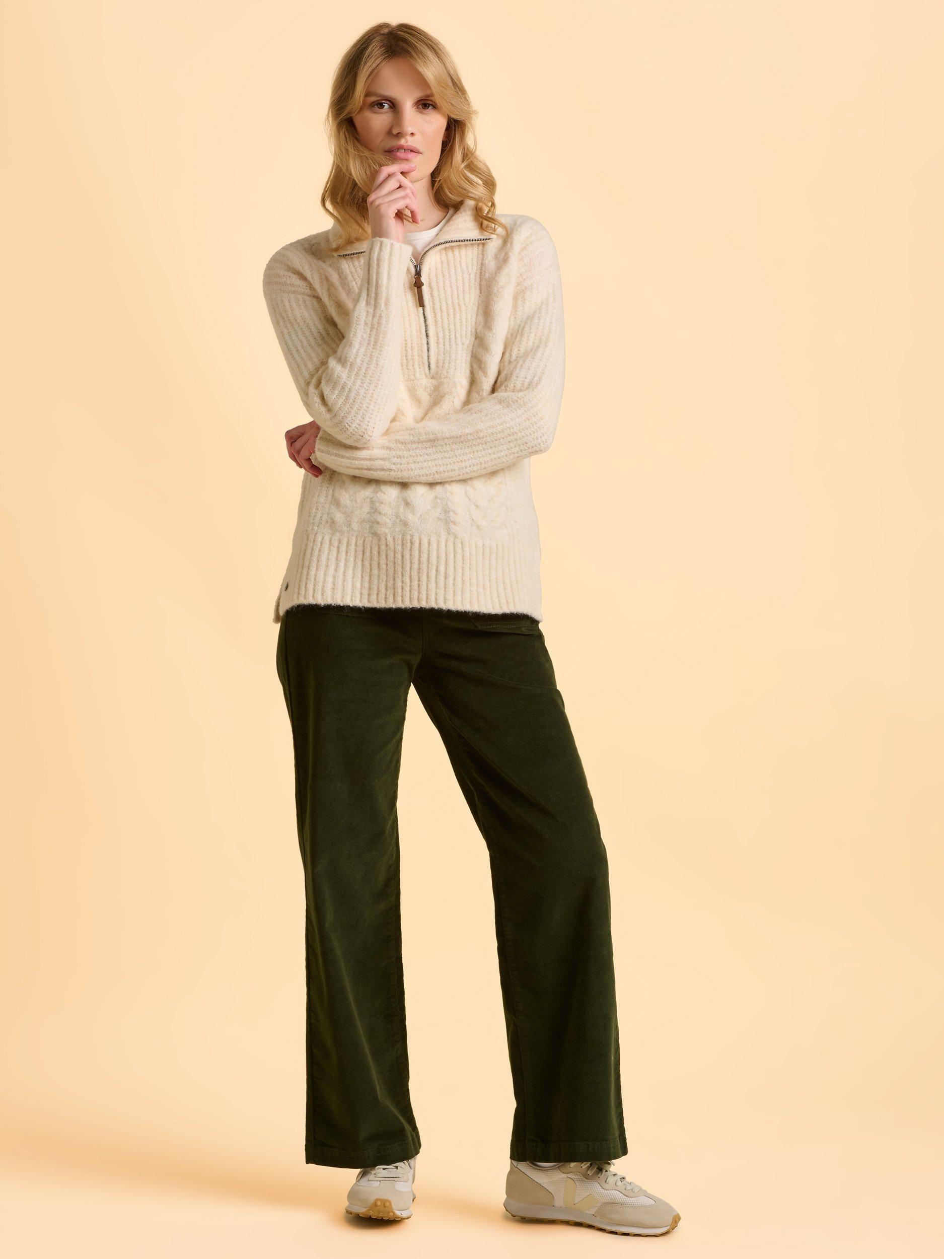 Product image 5 of 6, which shows Brakeburn Untamed 1/4 Zip Jumper, Cream, 8