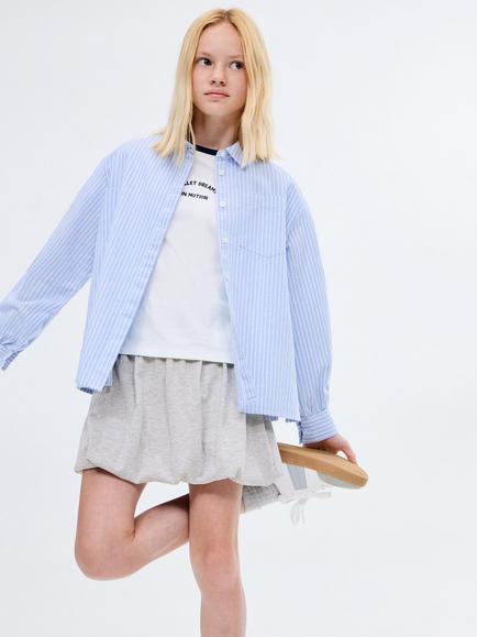 Mango Kids' Globo Cotton Blend Puffed Skirt, Pastel Grey, Pastel Grey
