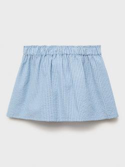 Mango Kids' Cotton Blend A-Line Skirt, Lt-pastel Blue - view 2, Lt-pastel Blue