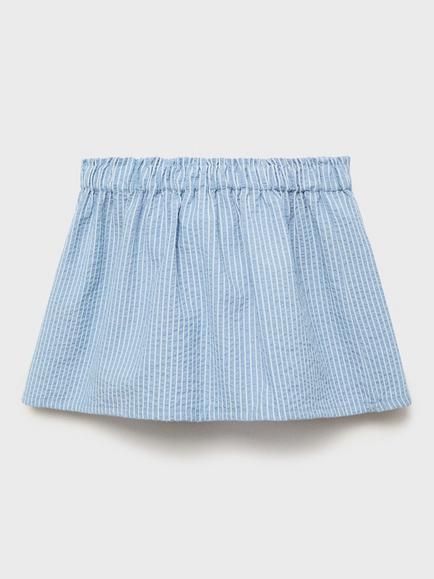 Mango Kids' Cotton Blend A-Line Skirt, Lt-pastel Blue - view 2, Lt-pastel Blue