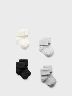 Mango Kids' Gris Ankle Socks, Pack of 4, Grey