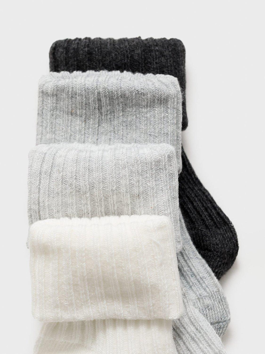 Product image 4 of 4, which shows Mango Kids' Gris Ankle Socks, Pack of 4, Grey, 0-6 months