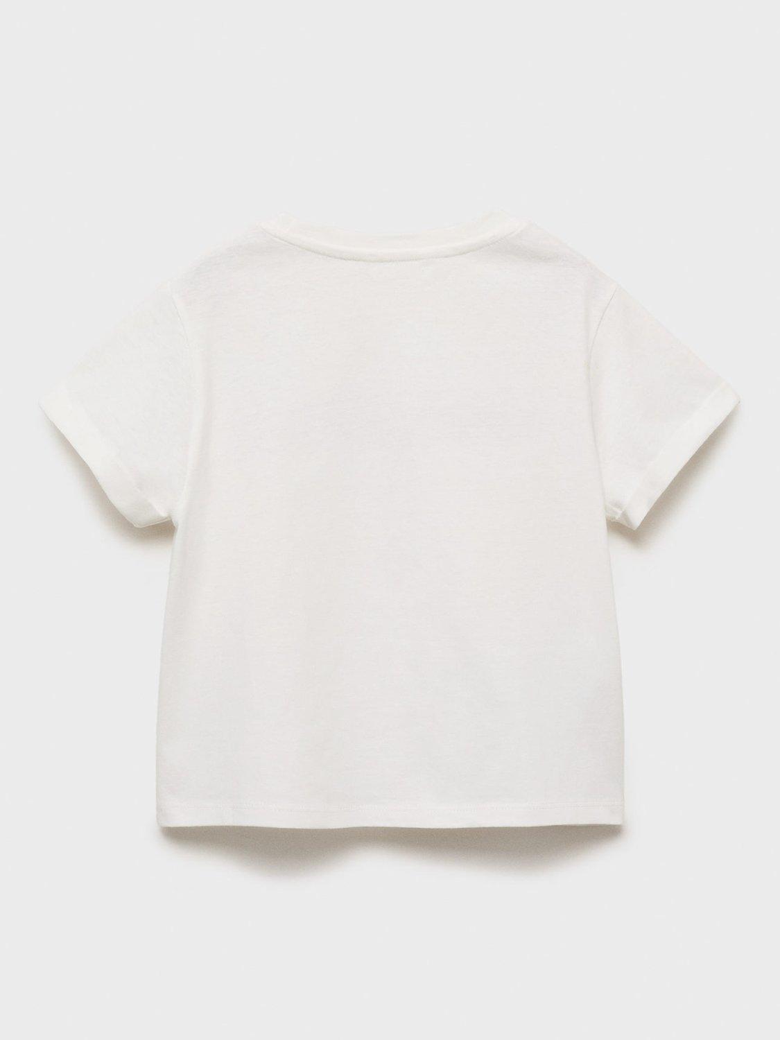 Product image 2 of 4, which shows Mango Kids' Inspire T-Shirt, Natural White, 5-6 years