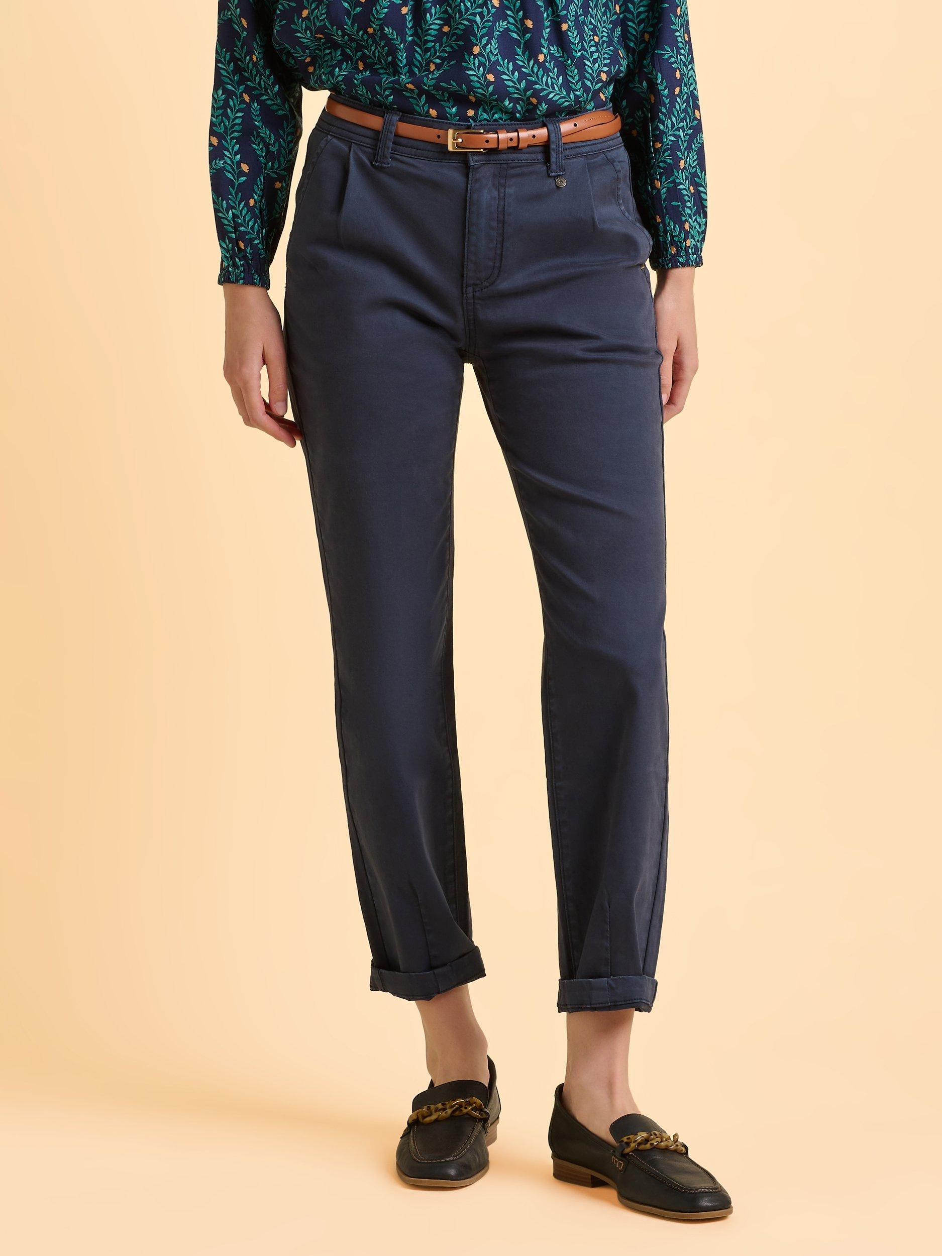 Product image 1 of 5, which shows Brakeburn Blake Cropped Chinos, Blue, 8