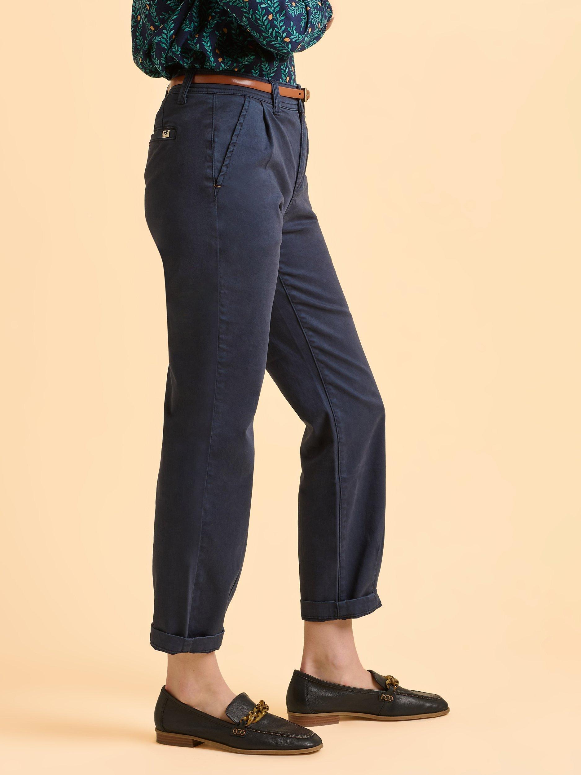 Product image 4 of 5, which shows Brakeburn Blake Cropped Chinos, Blue, 8