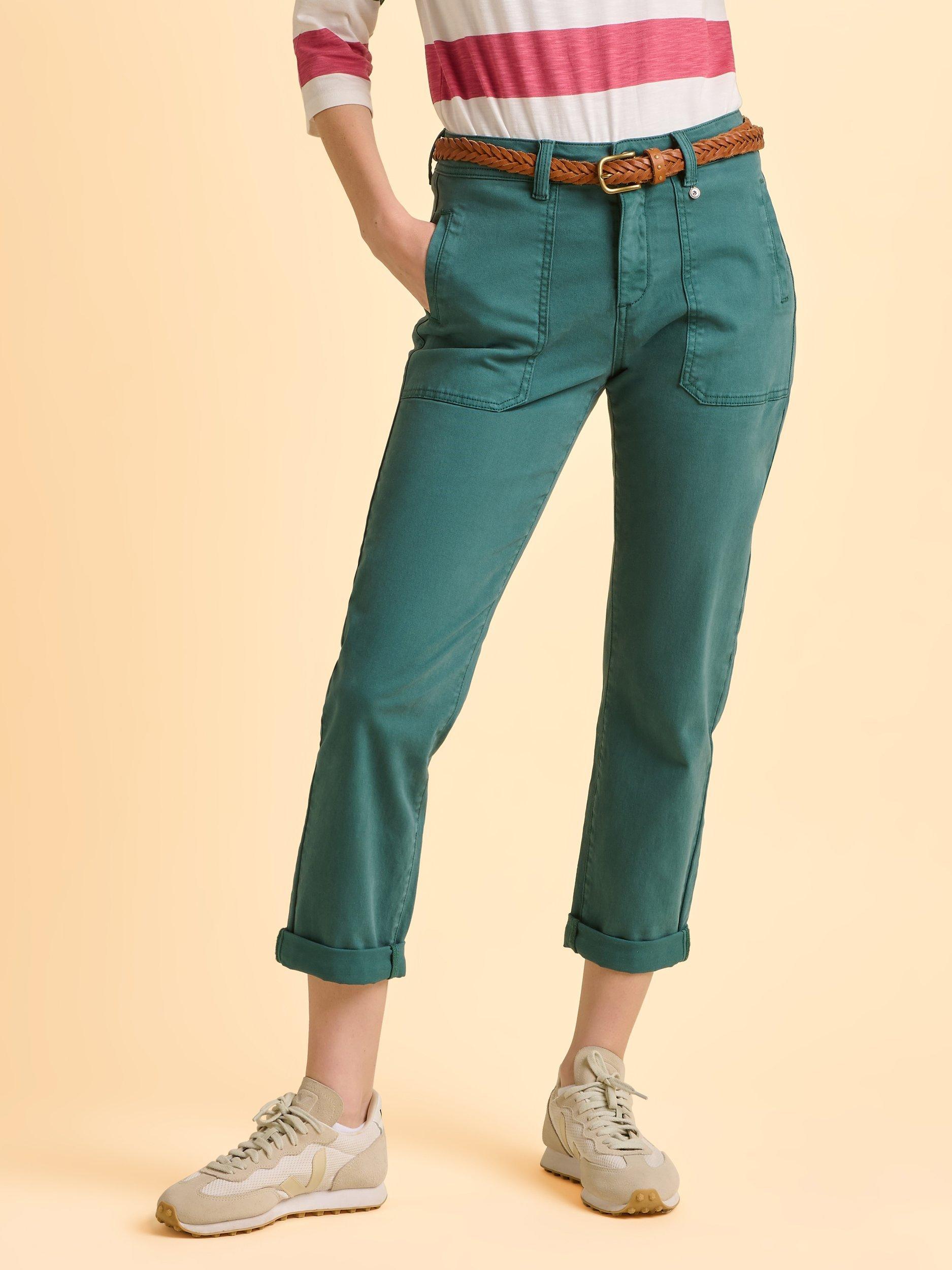 Product image 1 of 6, which shows Brakeburn Blake Turn Up Trousers, Blue, 8