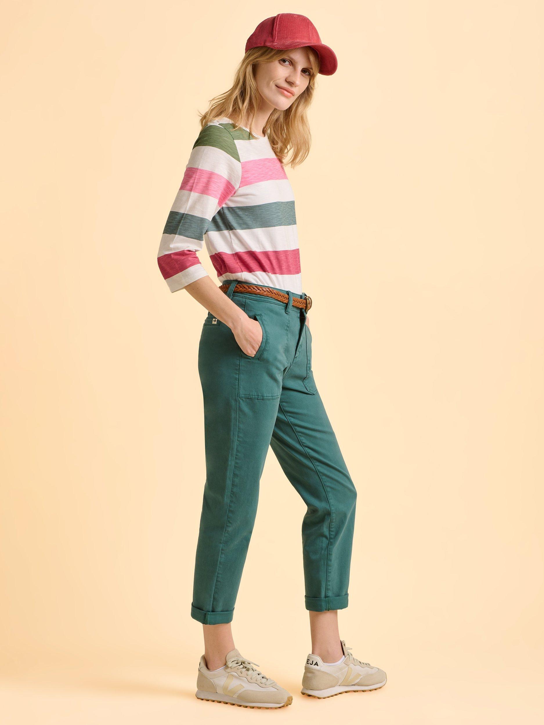 Product image 3 of 6, which shows Brakeburn Blake Turn Up Trousers, Blue, 8