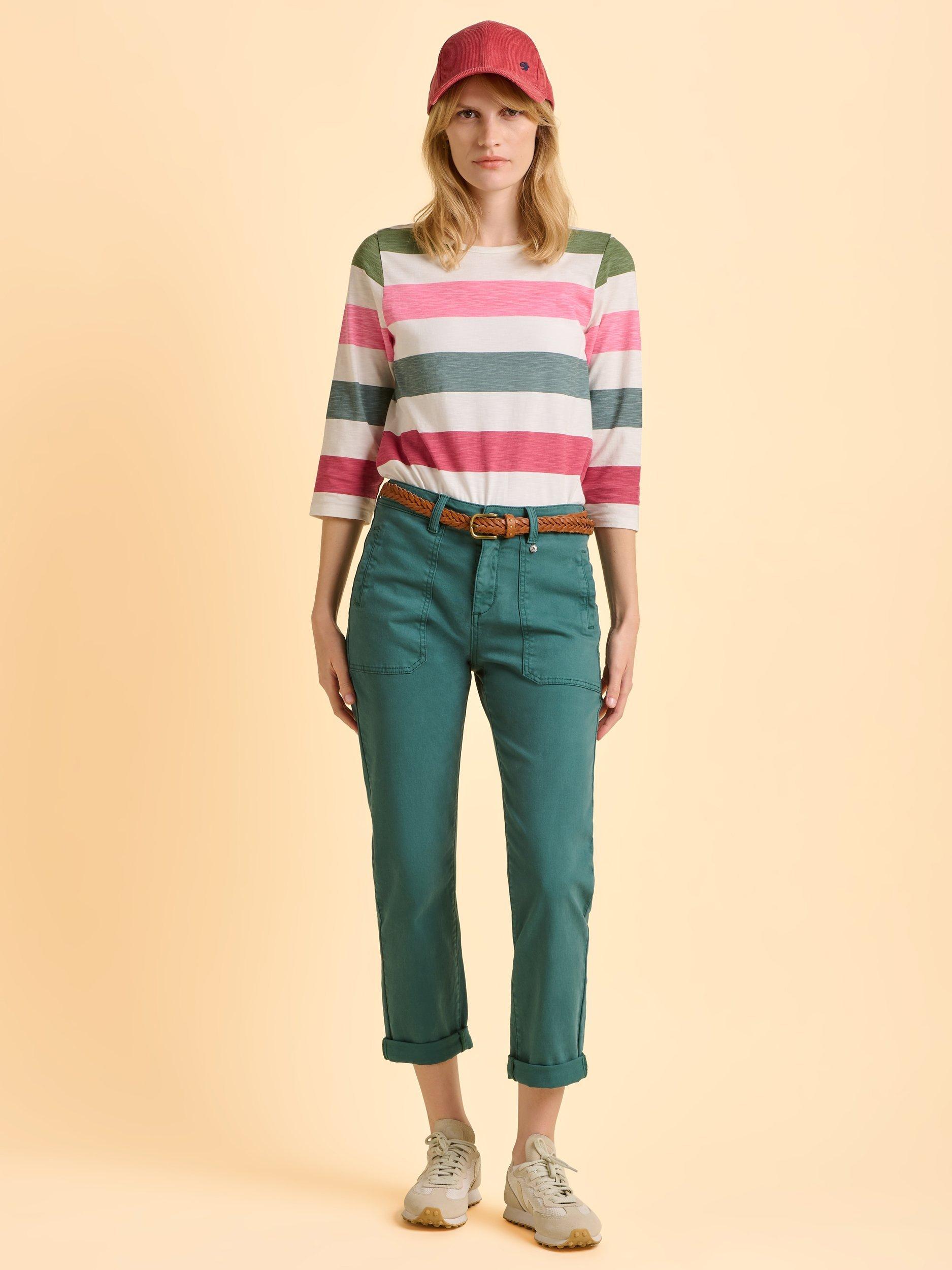 Product image 5 of 6, which shows Brakeburn Blake Turn Up Trousers, Blue, 8