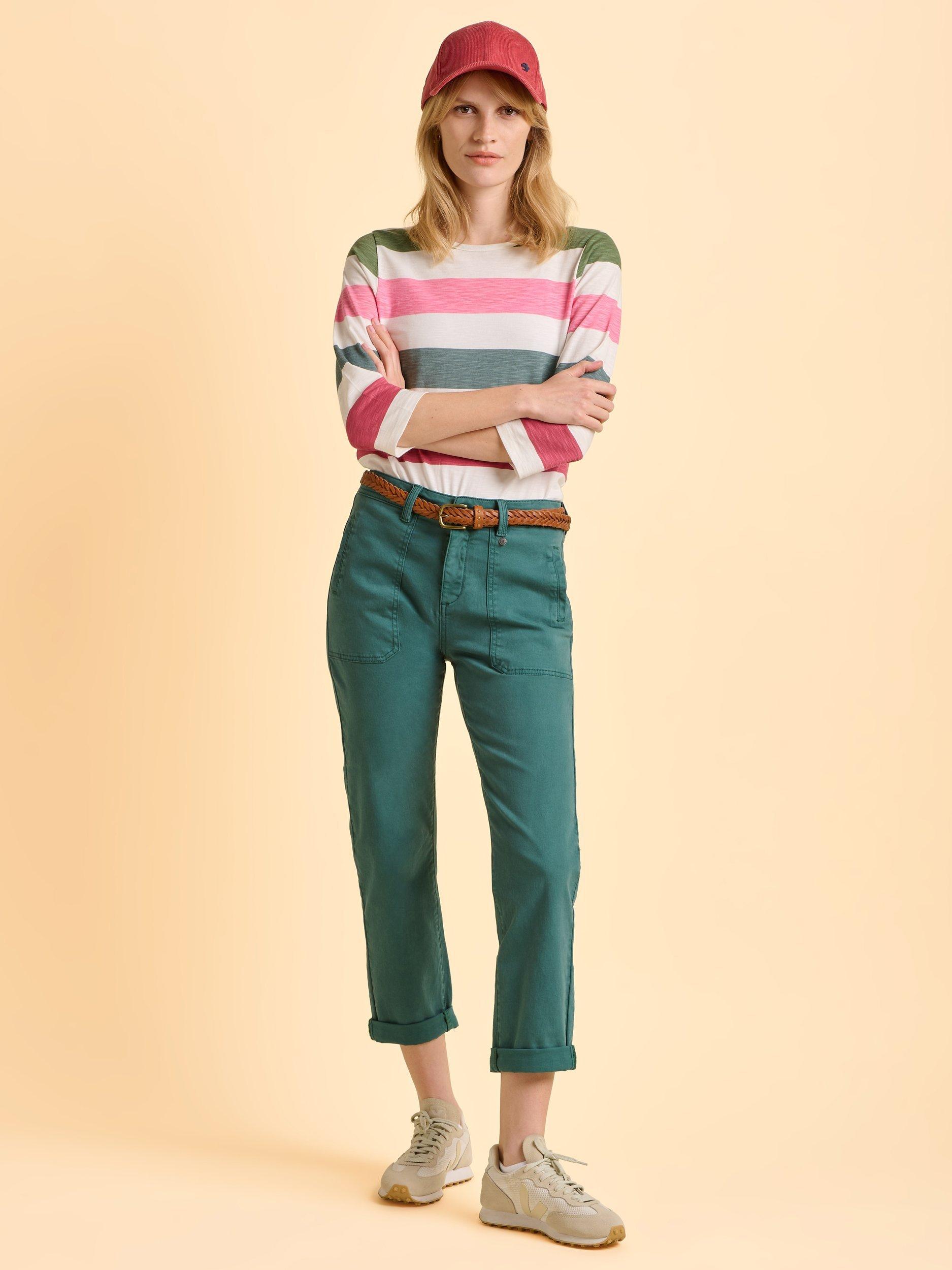 Product image 6 of 6, which shows Brakeburn Blake Turn Up Trousers, Blue, 8