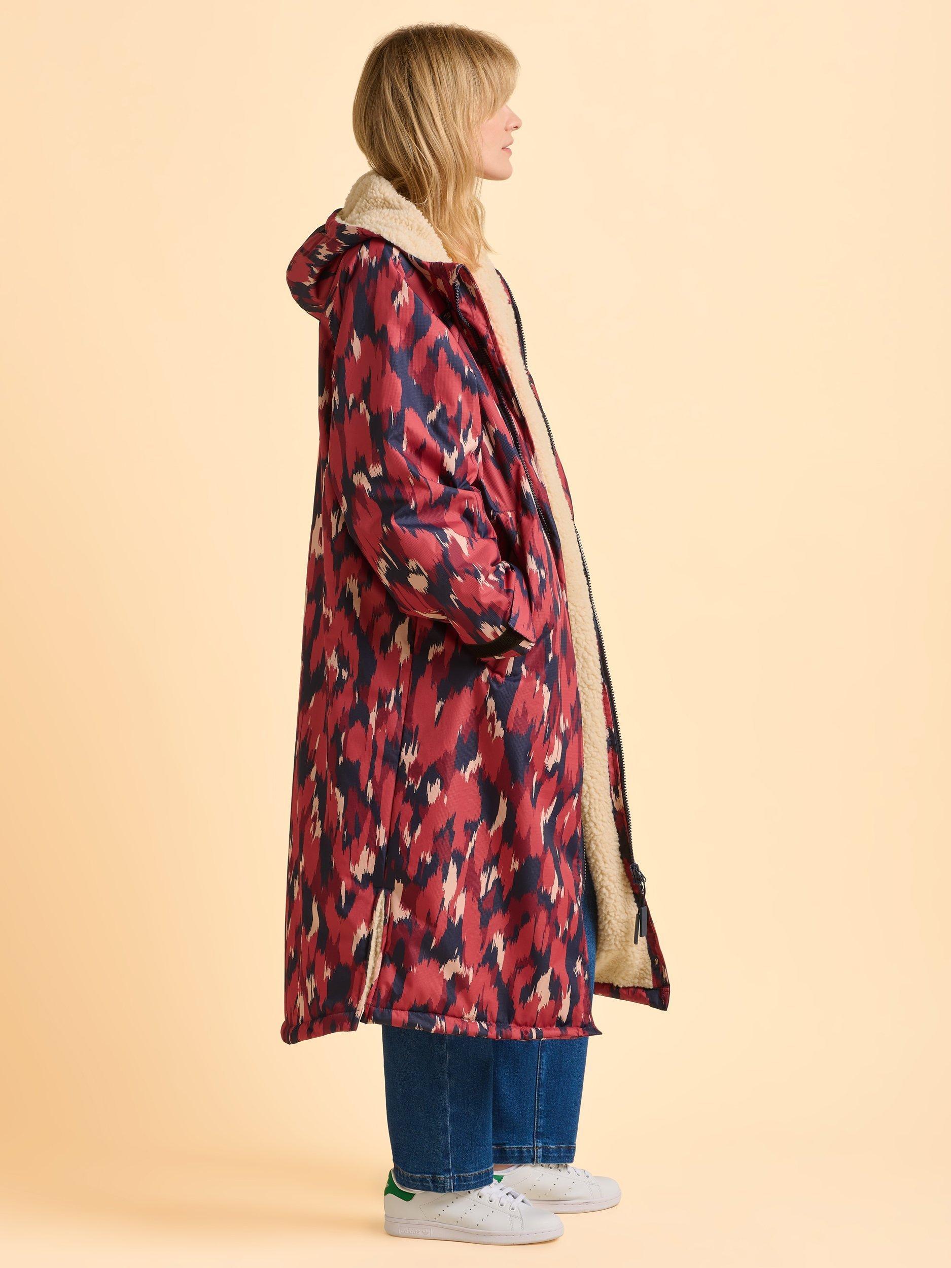 Product image 3 of 5, which shows Brakeburn Almer Abstract Chinook Coat, Pink/Multi, S-M
