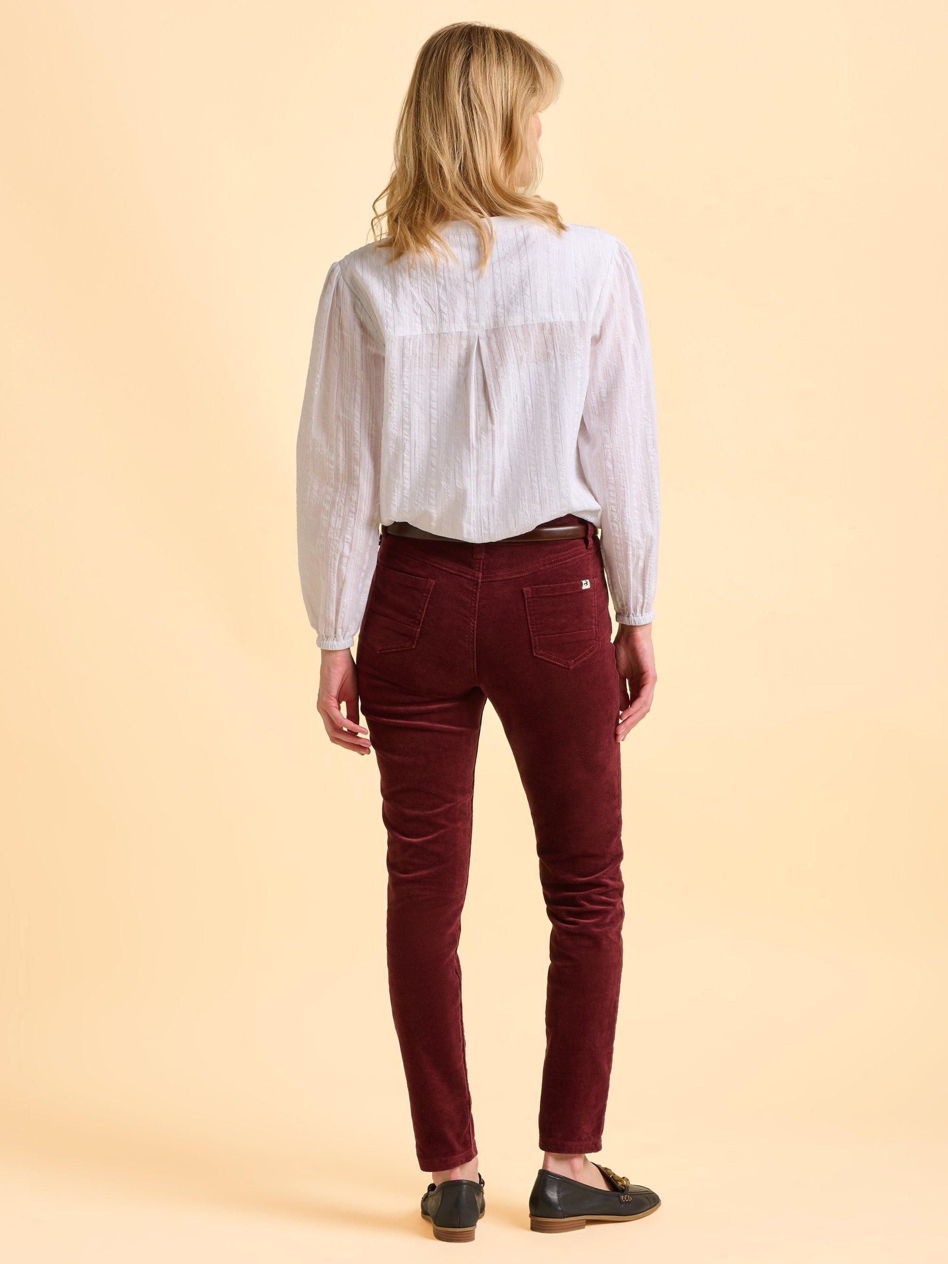 Product image 3 of 6, which shows Brakeburn Angelica Textured Long Sleeve Buttoned Blouse, White, 8
