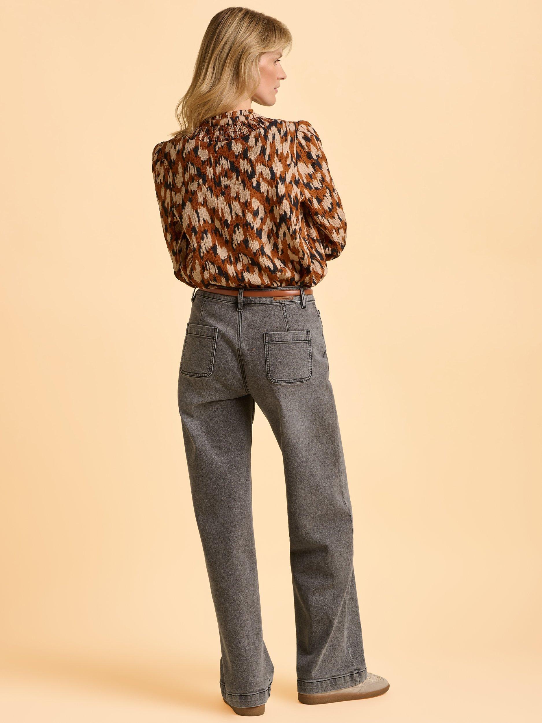 Product image 2 of 6, which shows Brakeburn Angelina Abstract Animal Print Top, Blush/Multi, 8