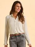 Brakeburn Dalli Frill Neckline Textured Long Sleeve Blouse