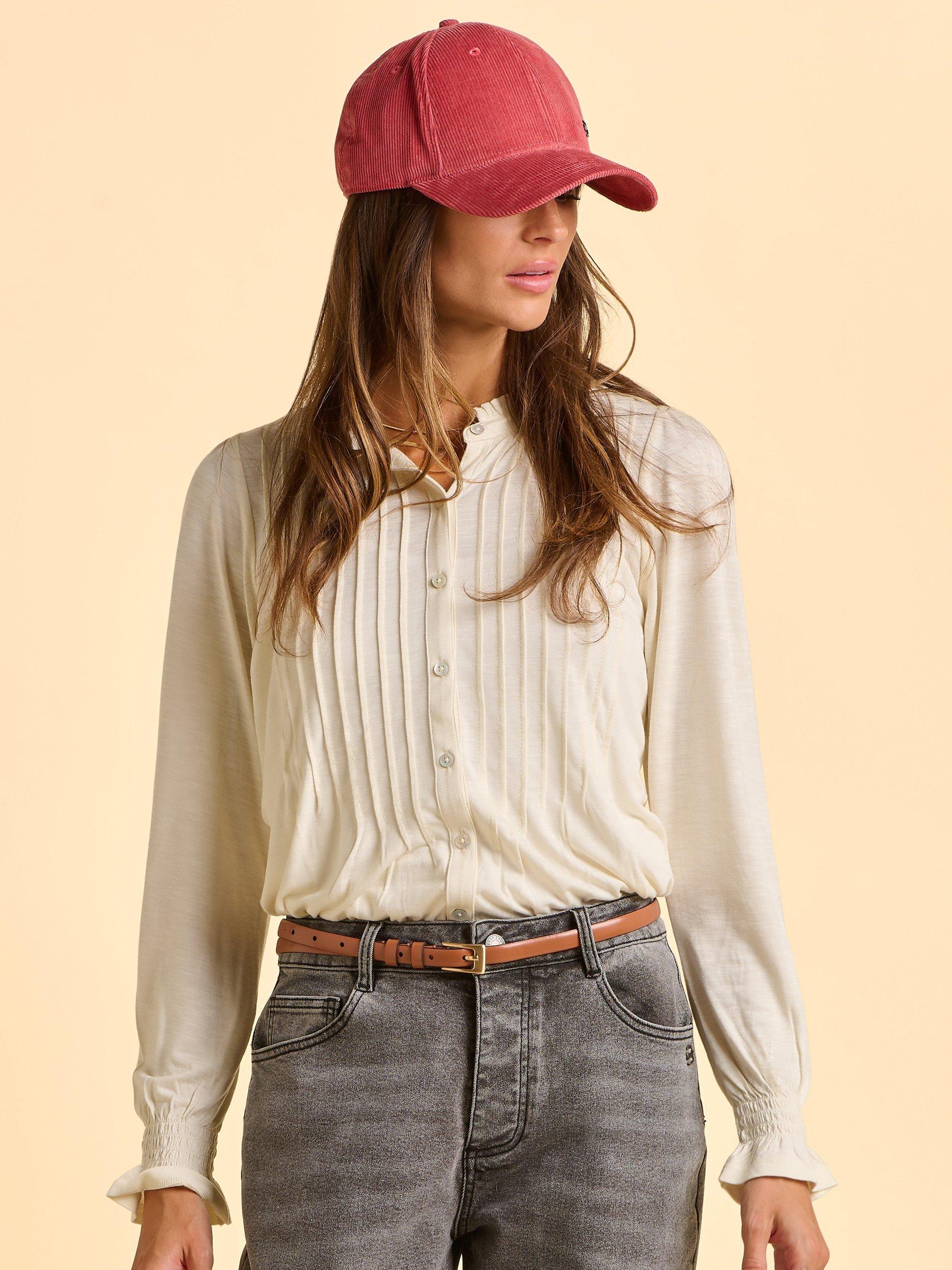 Product image 5 of 6, which shows Brakeburn Dalli Frill Neckline Textured Long Sleeve Blouse, Cream, 8