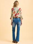 Brakeburn Elva Abstract Leaf Top, Cream/Multi