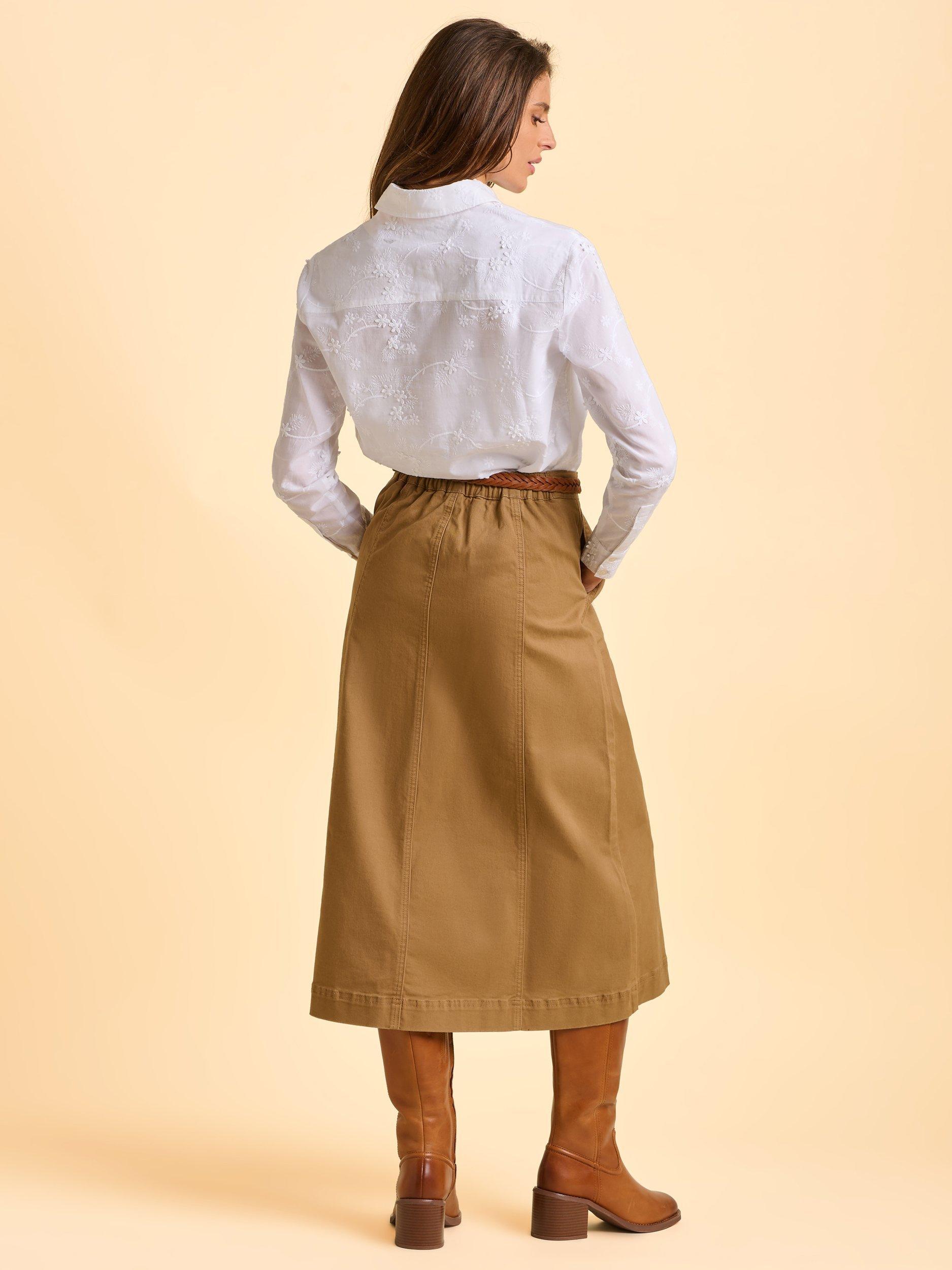Product image 3 of 6, which shows Brakeburn Flora Embroidered Blouse, Cream, 8