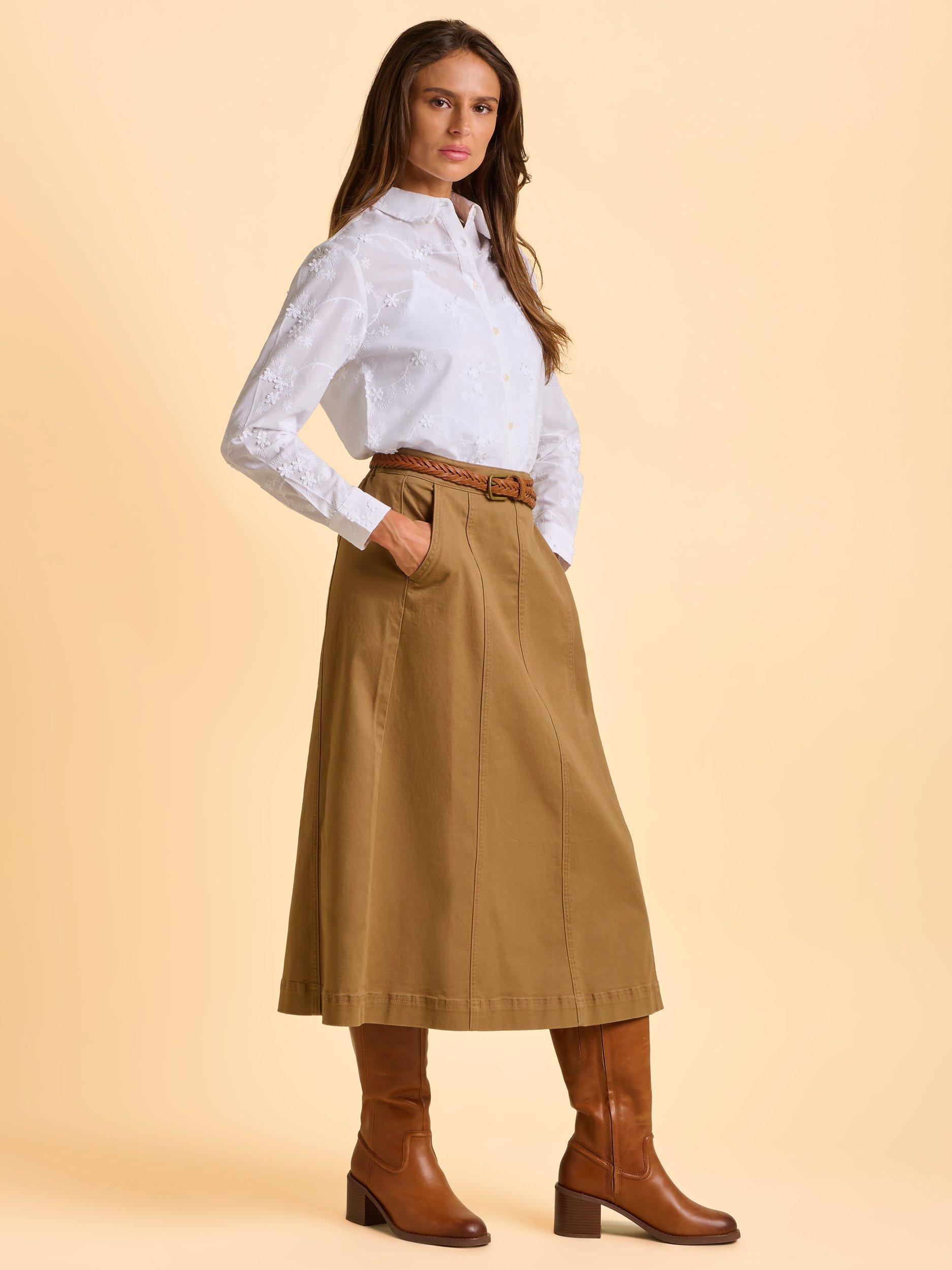 Product image 4 of 6, which shows Brakeburn Flora Embroidered Blouse, Cream, 8