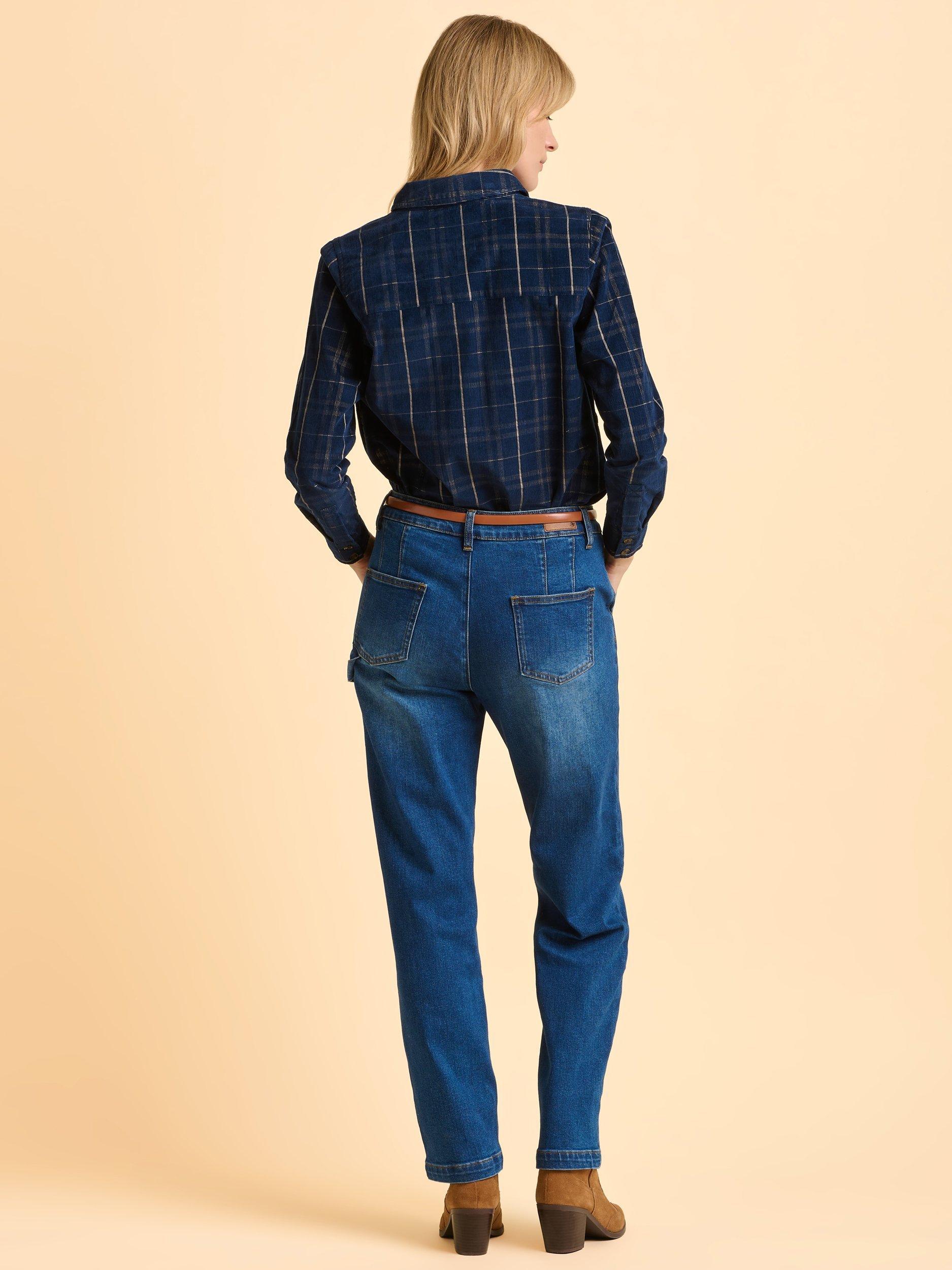 Product image 2 of 6, which shows Brakeburn Frances Check Print Blouse, Blue, 8