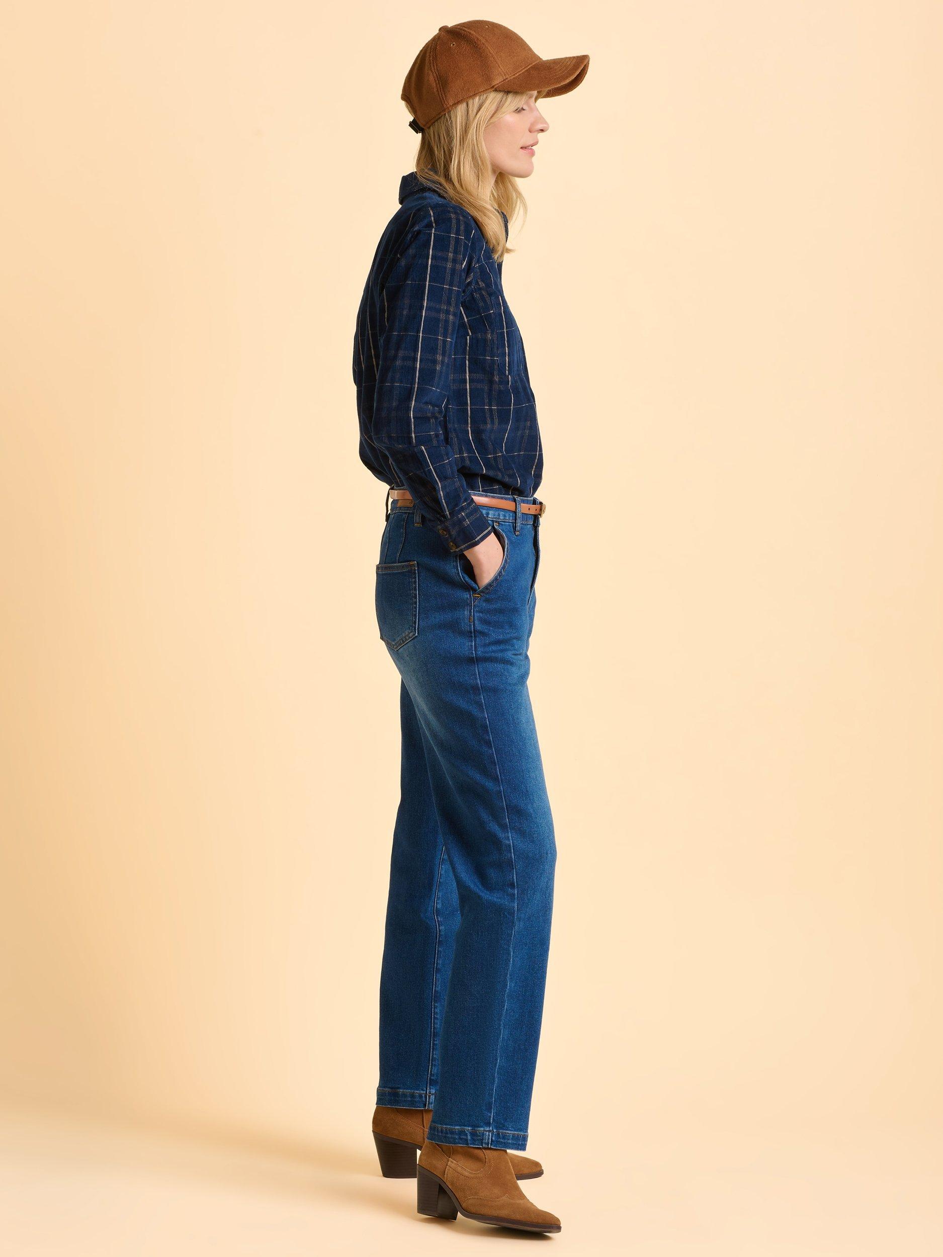 Product image 3 of 6, which shows Brakeburn Frances Check Print Blouse, Blue, 8