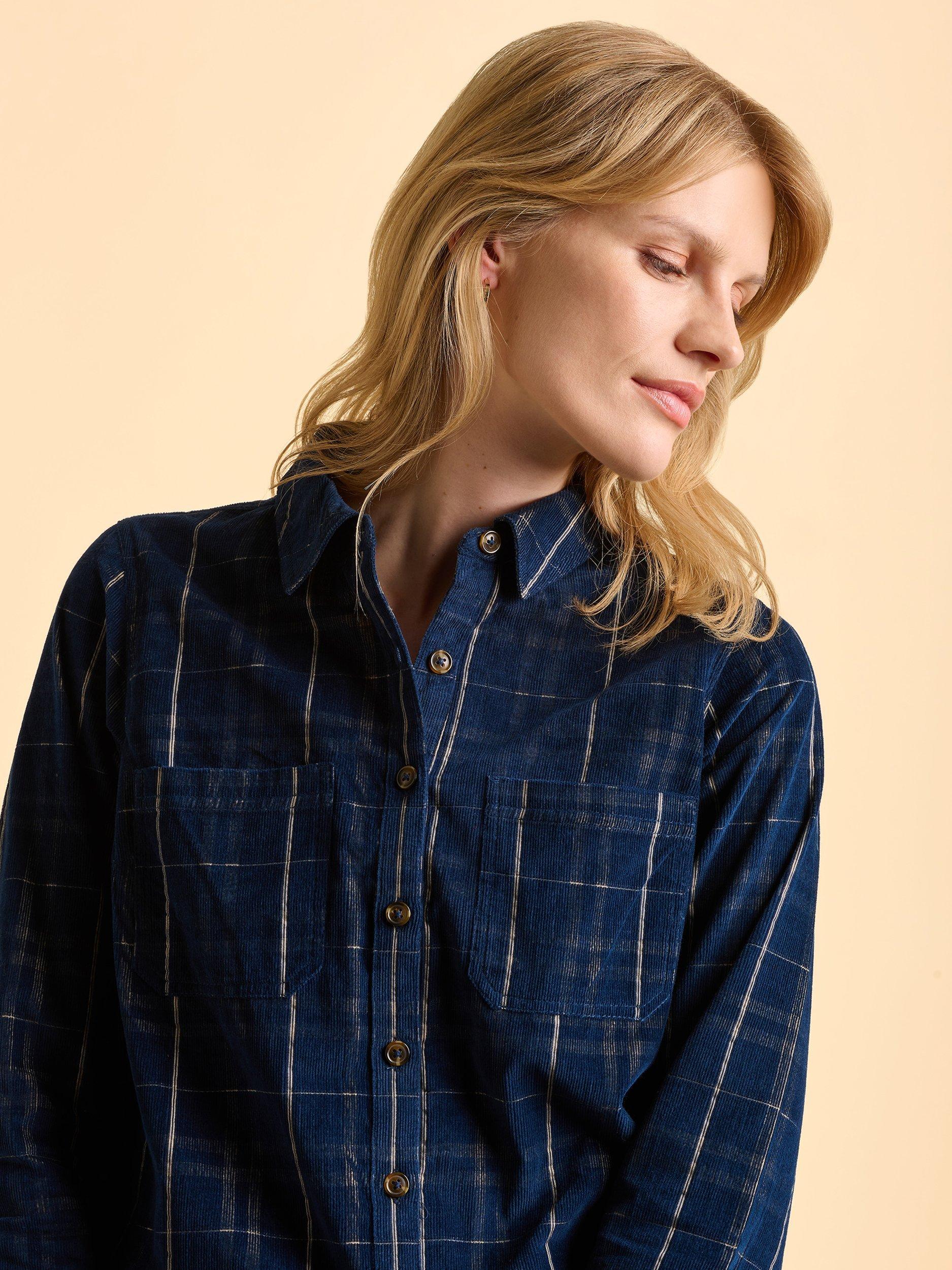 Product image 4 of 6, which shows Brakeburn Frances Check Print Blouse, Blue, 8