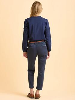 Brakeburn Jenifer Broderie Frill Sleeve Cotton Blend Blouse - view 2, Navy