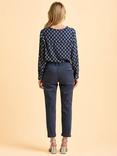 Brakeburn Juliette Abstract Print Long Sleeve Tie-Neck Blouse