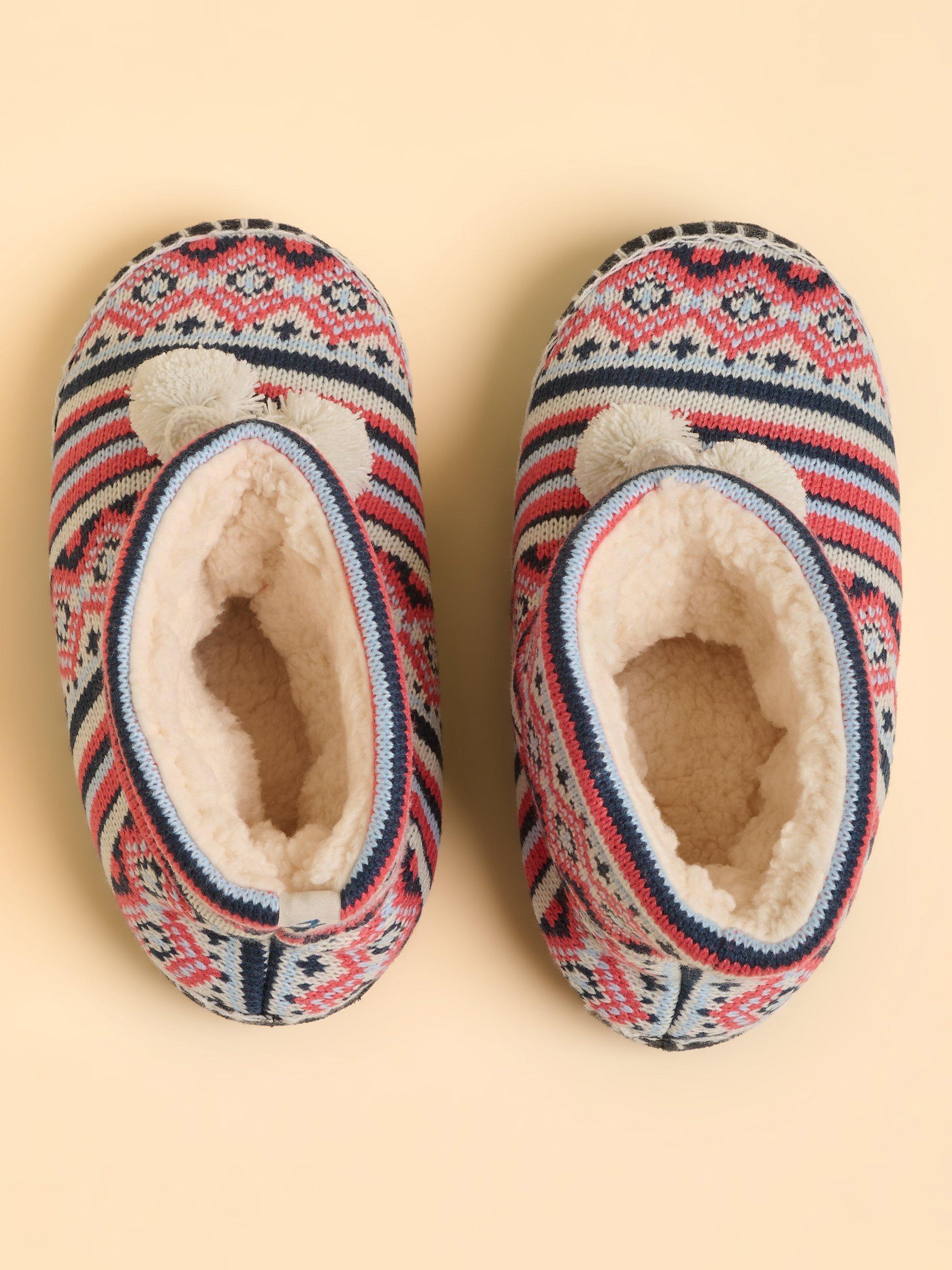 Product image 3 of 5, which shows Brakeburn Serenity Abstract Print Slip-On Boot Slippers, Pink, S
