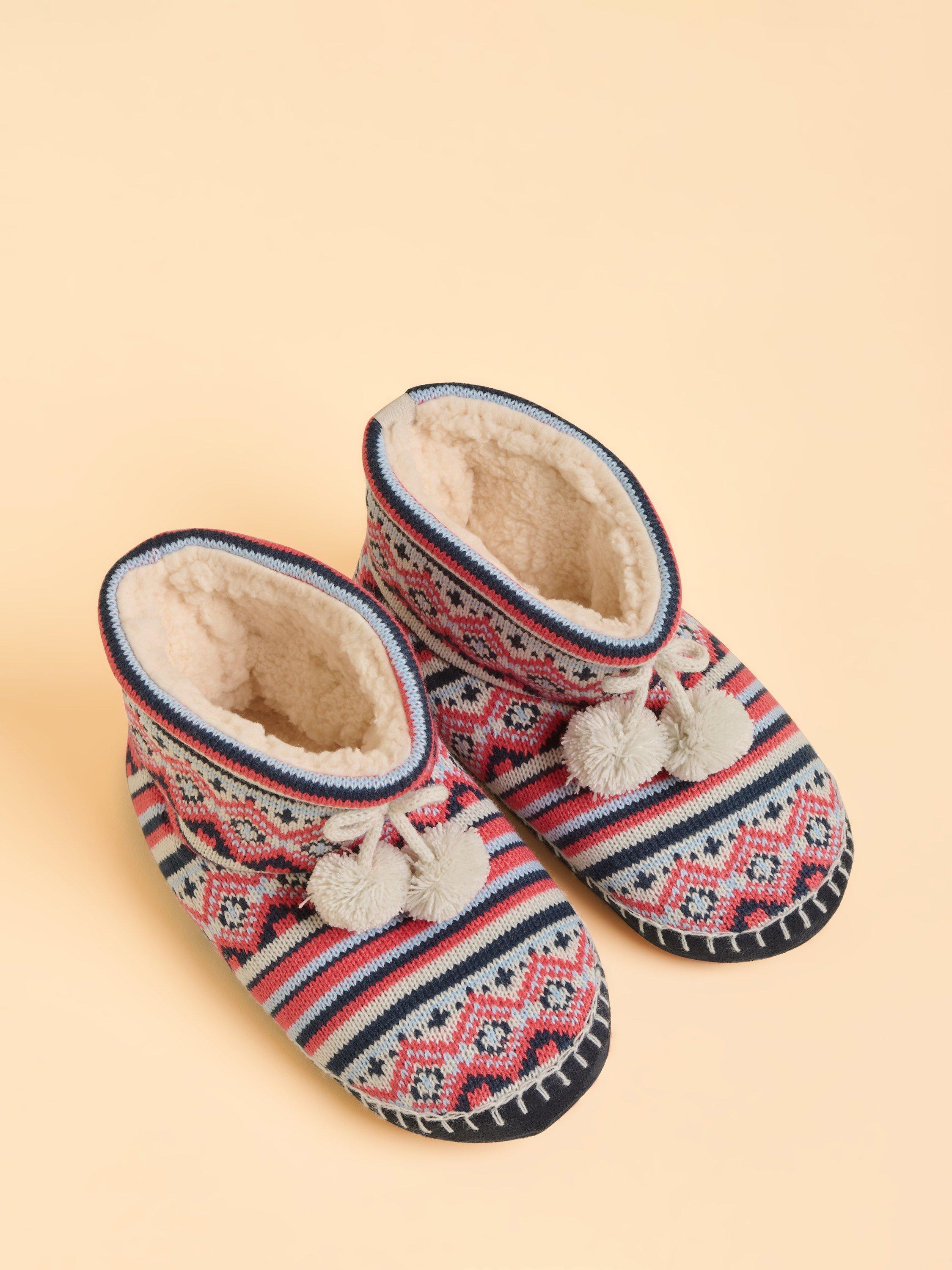 Product image 4 of 5, which shows Brakeburn Serenity Abstract Print Slip-On Boot Slippers, Pink, S