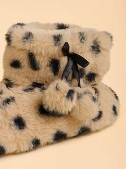 Brakeburn Snowdrift Boot Slippers, Cream - view 2, Cream