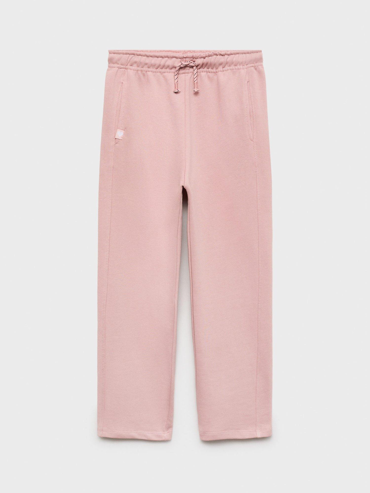 Product image 1 of 4, which shows Mango Kids' Lucy Cotton Drawstring Trousers, Pink, 7 years