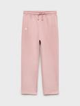 Mango Kids' Lucy Cotton Drawstring Trousers, Pink