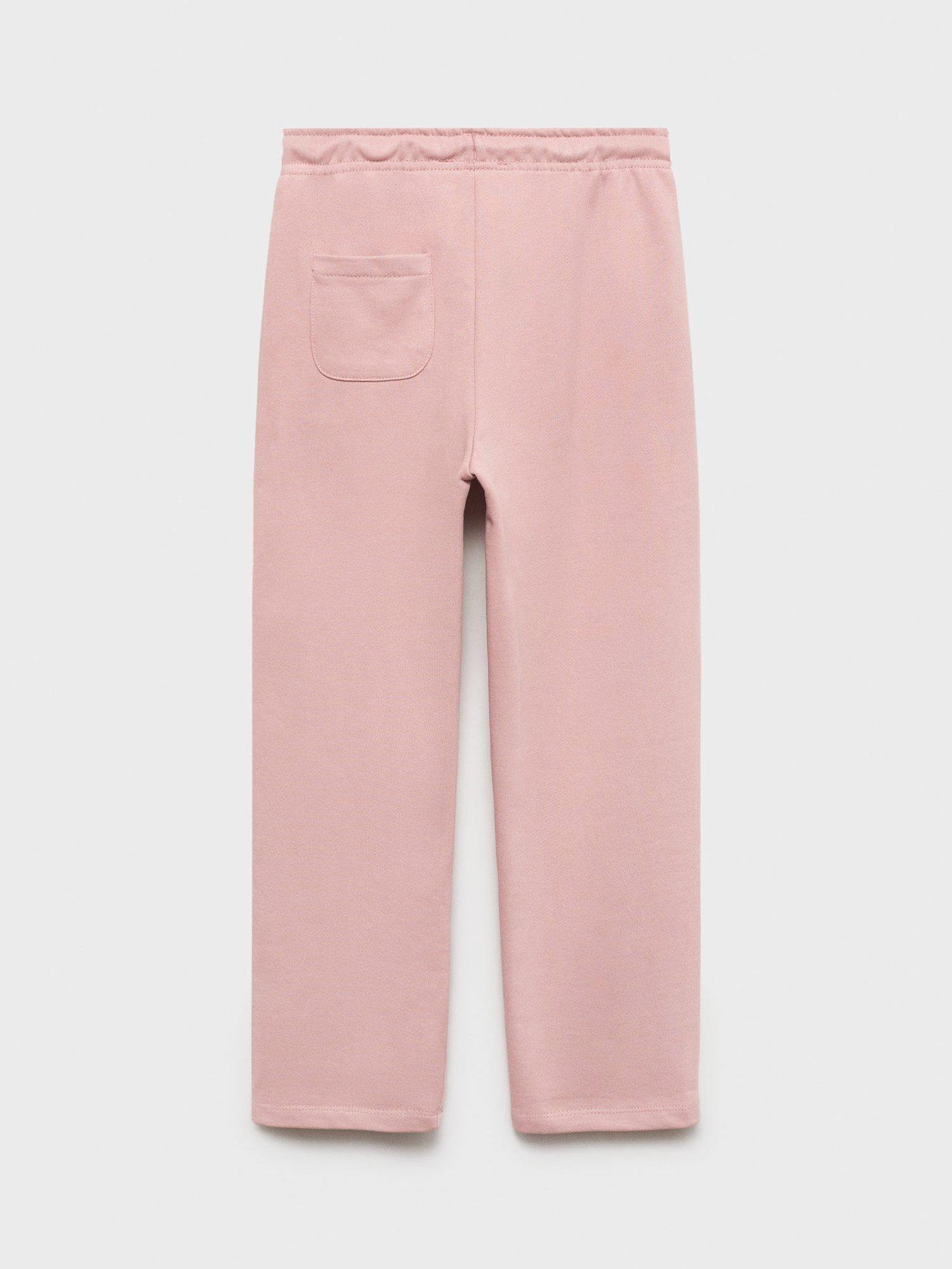 Product image 2 of 4, which shows Mango Kids' Lucy Cotton Drawstring Trousers, Pink, 7 years