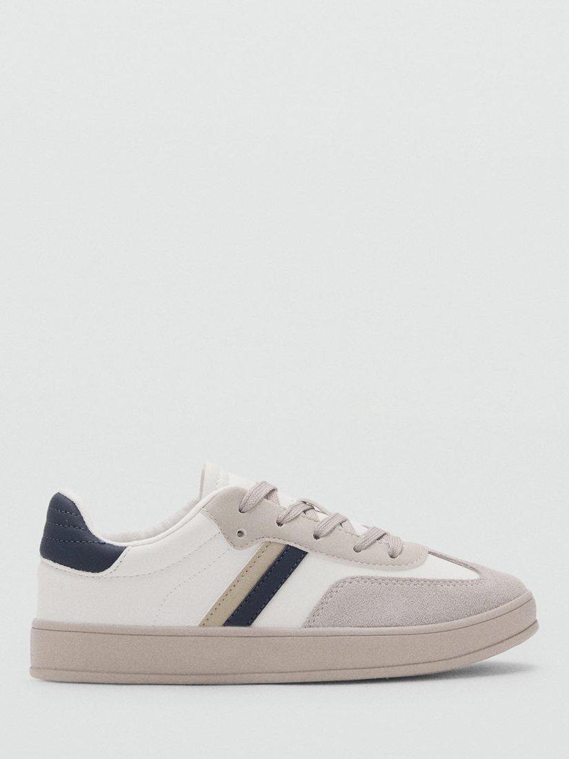 Product image 1 of 4, which shows Mango Kids' Greto Trainers, Natural White, 1