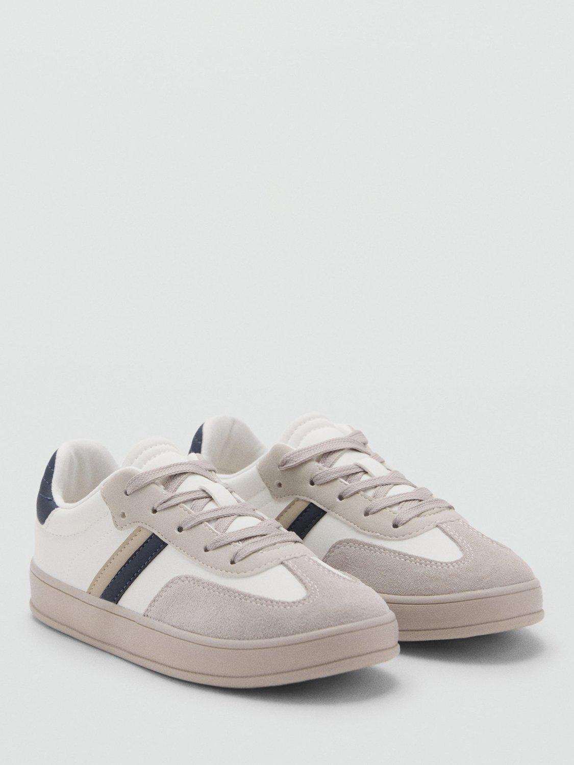 Product image 2 of 4, which shows Mango Kids' Greto Trainers, Natural White, 1