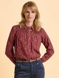 Brakeburn Sabine Abstract Print Ruched Shoulder Collared Blouse
