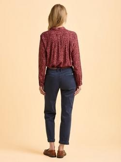 Brakeburn Sabine Abstract Print Ruched Shoulder Collared Blouse - view 2, Red