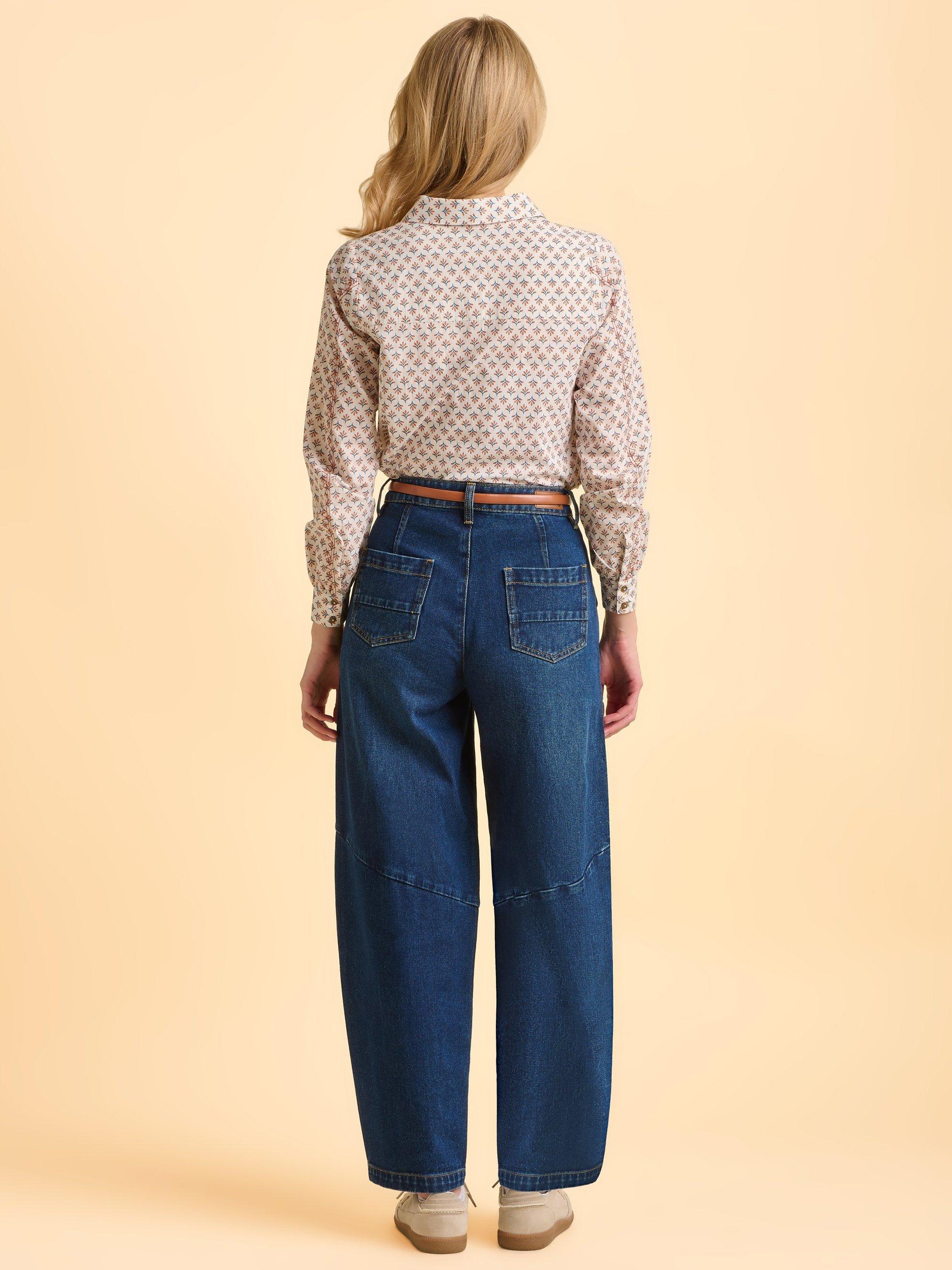 Product image 2 of 6, which shows Brakeburn Tarja Classic Abstract Print Cotton Blouse, Cream/Multi, 8