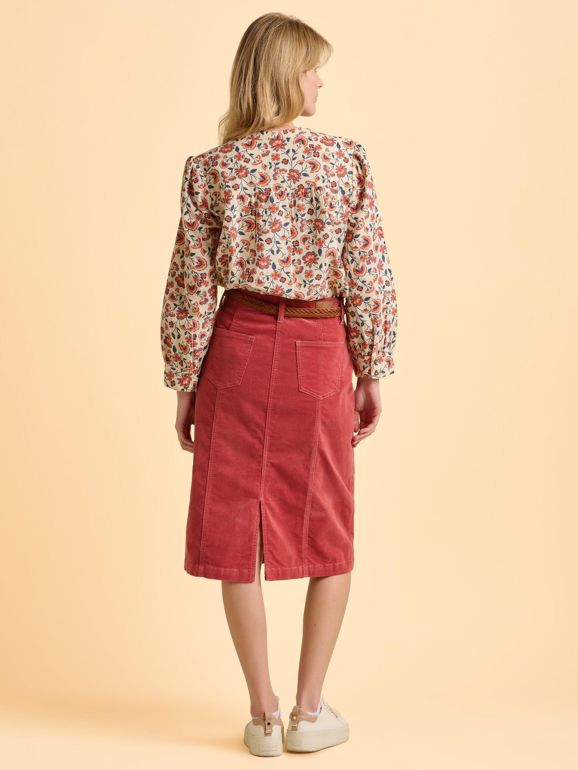 Product image 2 of 6, which shows Brakeburn Debbie Corduroy Skirt, Pink, 8