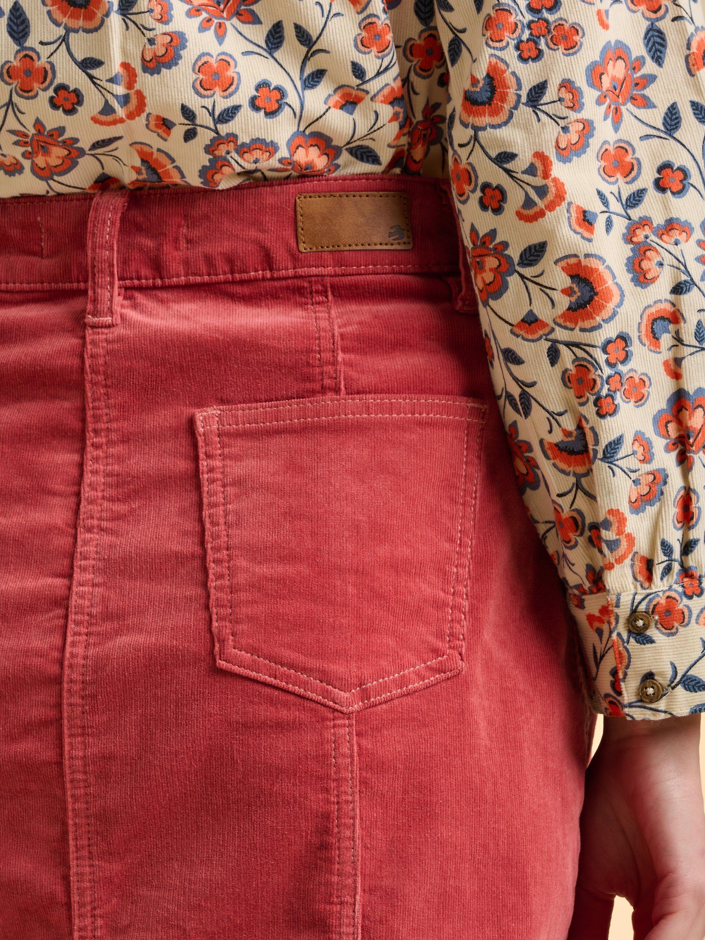 Product image 4 of 6, which shows Brakeburn Debbie Corduroy Skirt, Pink, 8