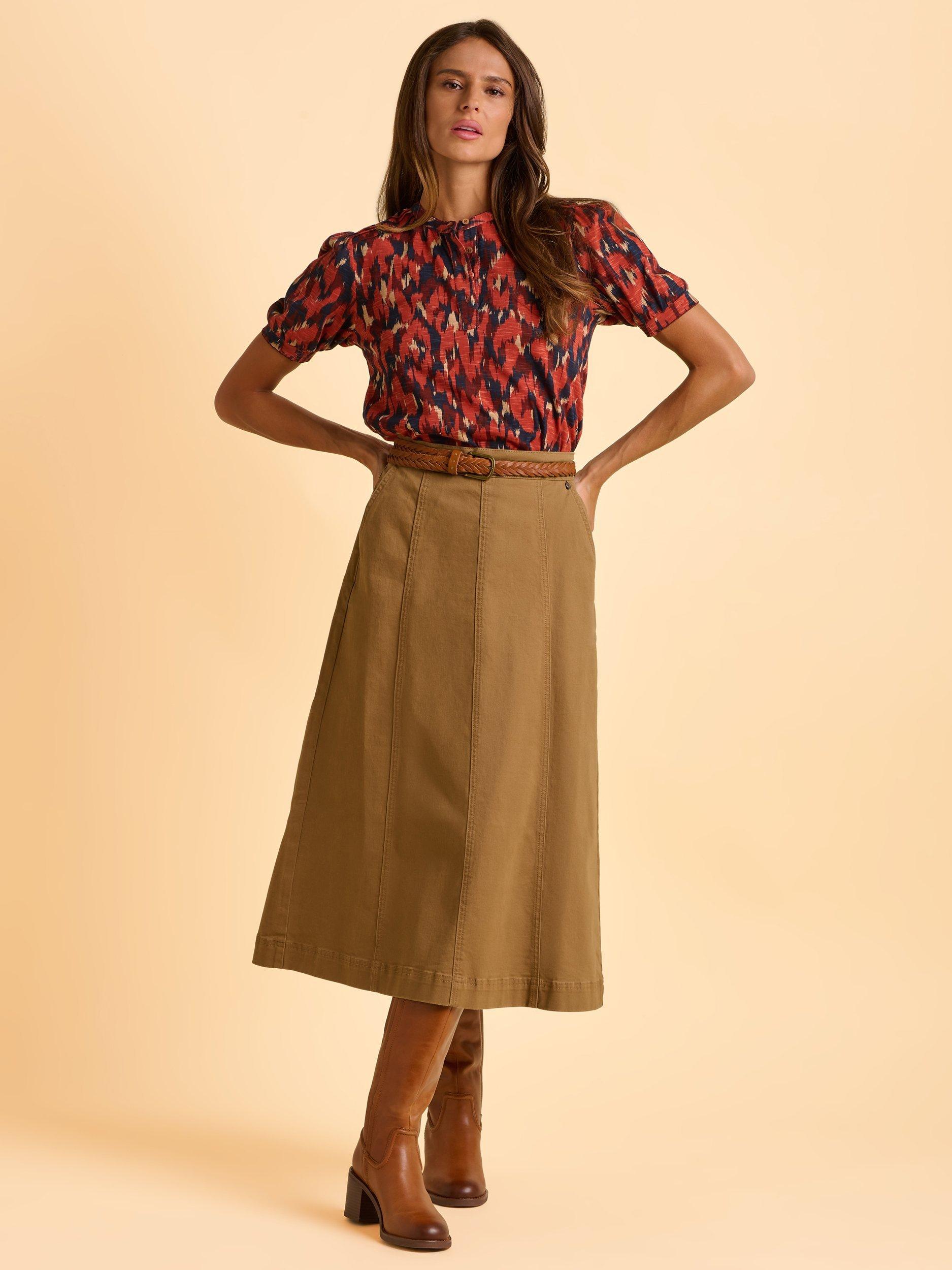 Product image 5 of 5, which shows Brakeburn Joni Skirt, Natural, 8